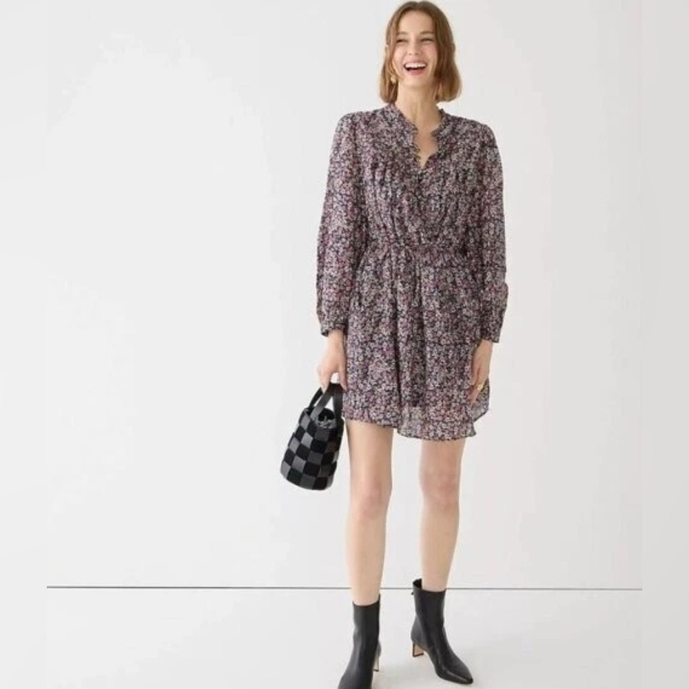 J. CREW Floral Button-up Mini Dress in Sunny Meadow Size M $128 - Missing Belt